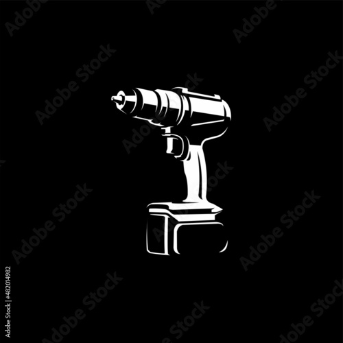 silhouette of electric drill vector