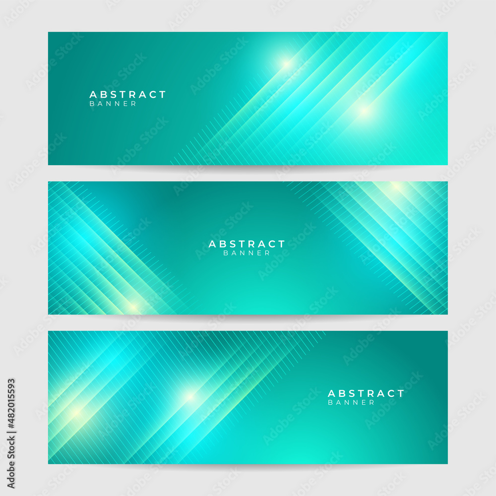 Fototapeta premium Technology global green wide banner design background