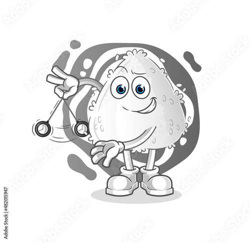 onigiri hypnotizing cartoon. cartoon mascot vector