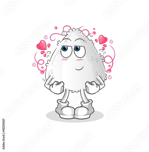 onigiri shy vector. cartoon character