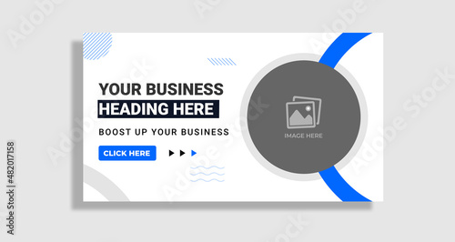 Editable Digital marketing agency and corporate video thumbnail. Customizable web banner template and thumbnail. creative business video thumbnail and web banner template