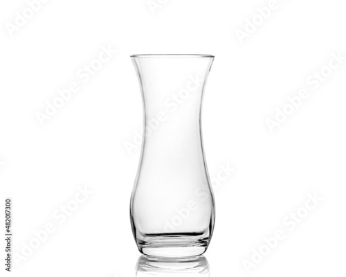 Empty vase of glass, isolated on a white background