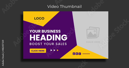 Digital marketing and corporate business  thumbnail and web banner template. Editable video thumbnail design for business. Customizable web banner template and thumbnail
