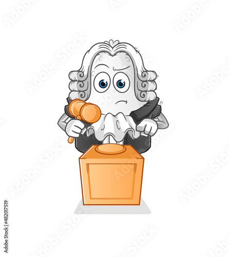 onigiri judge holds gavel. character vector