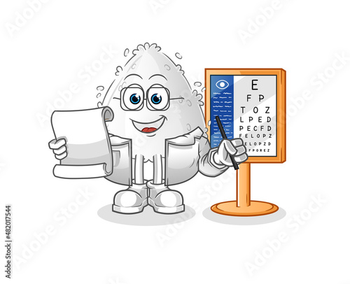 onigiri oculist cartoon. cartoon mascot vector