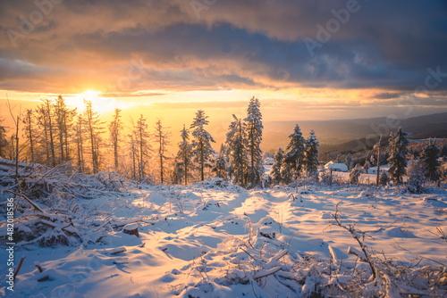 Winterliche Abenddämmerung bei Hornberg photo