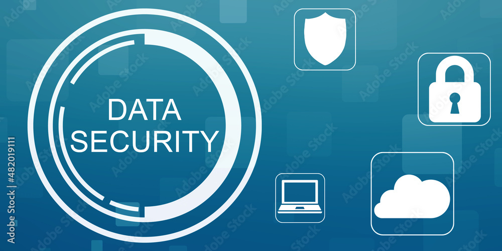 2d illustration data security concept 2d illustration data security concept