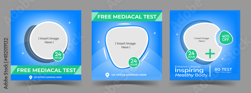 Medical healthcare social media post design | Vector