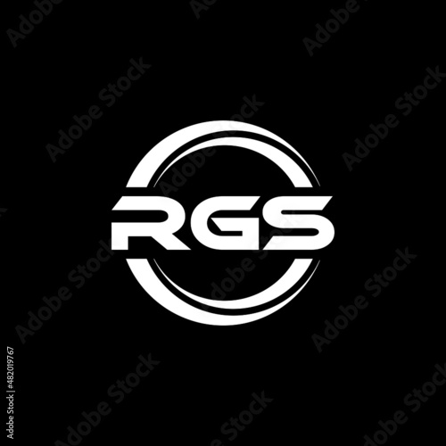 RGS letter logo design with black background in illustrator, vector logo modern alphabet font overlap style. calligraphy designs for logo, Poster, Invitation, etc. photo