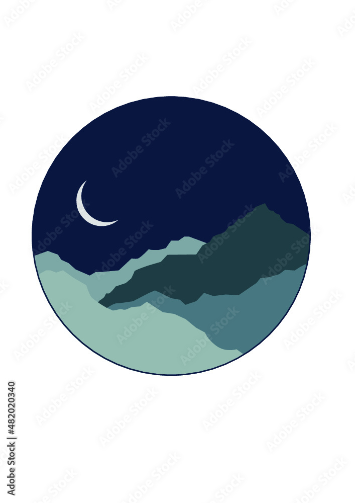 mountains, space, logo, blue mountains, space, logo, blue