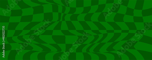 Distorted surface. Chess background with distortion
