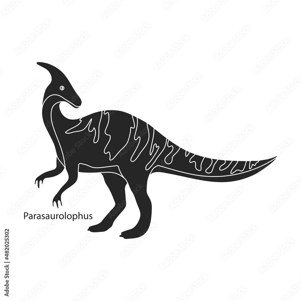 Fototapeta premium Ancient dinosaur vector icon.Black vector icon isolated on white background ancient dinosaur.