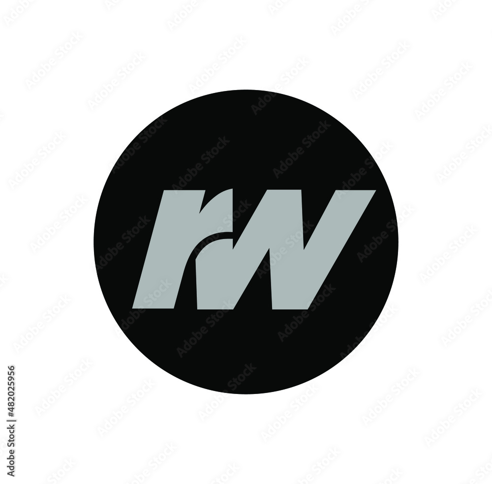 RW Brand name initial letters monogram. RW letters icon.
