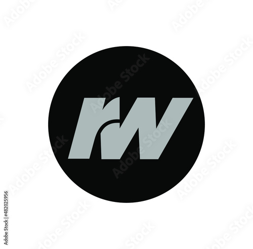 RW Brand name initial letters monogram. RW letters icon.