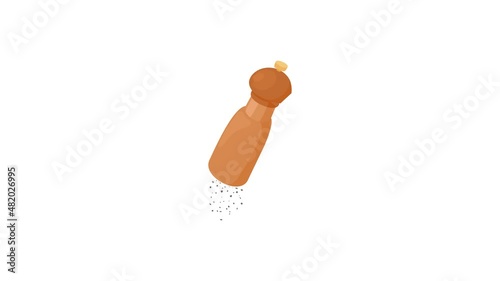 Wooden pepperbox icon animation best cartoon object on white background photo
