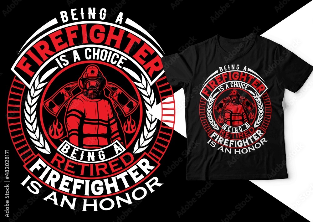 Fototapeta premium firefighter t-shirt design firefighter grandpa t-shirt design