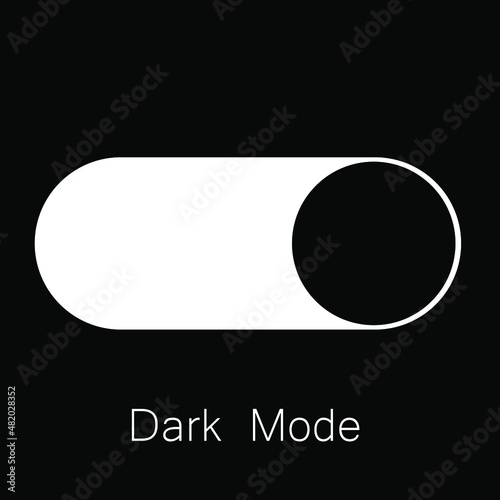 Day night switch vector icon. Dark mode, light mode switch button. Mobile app interface design concept.
 photo