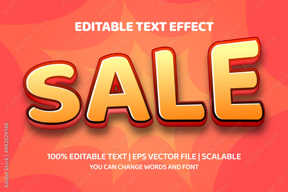 sale editable text effect