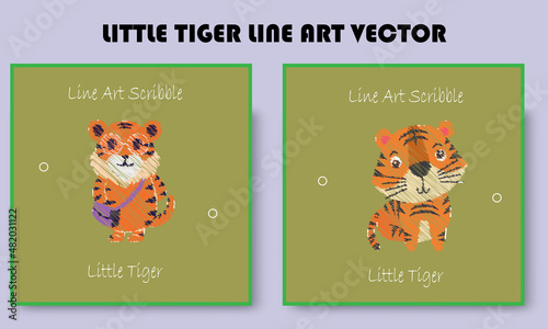 TIGER LINE ART VECTOR
