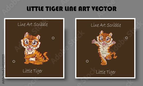 TIGER LINE ART VECTOR
