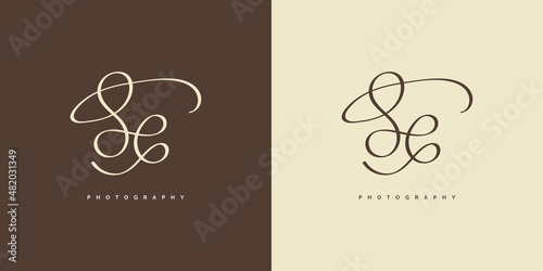 Initial S and C Logo Design with Handwriting Style. SC Signature Logo or Symbol for Wedding, Fashion, Jewelry, Boutique, and Business Identity