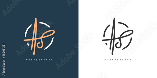 Initial A and S Logo Design with Handwriting Style. AS Signature Logo or Symbol for Wedding, Fashion, Jewelry, Boutique, and Business Identity