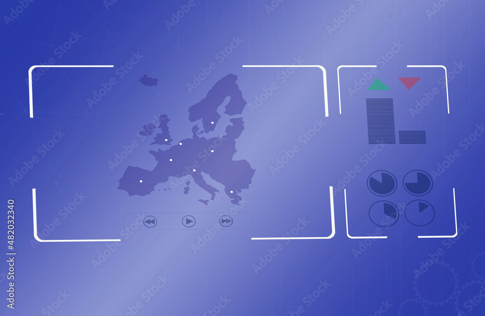 Fototapeta premium slot locations on EUROPE map with controller