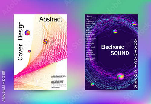 Minimum coverage of a vector. Cover design. Set of modern abstract musical backgrounds. Sound flyer for creating a fashionable cover, banner, poster, booklet...