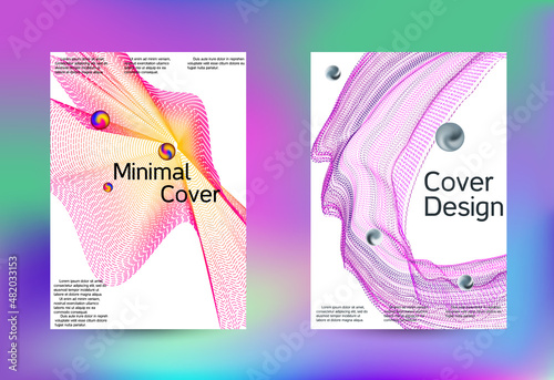 Minimum coverage of a vector. Cover design. Set of modern abstract musical backgrounds. Sound flyer for creating a fashionable cover, banner, poster, booklet...