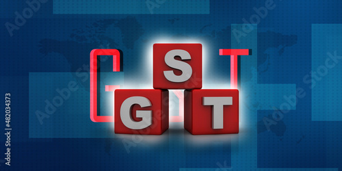 3d rendering GST Tax India crossword