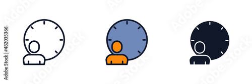 Person hour icon symbol template for graphic and web design collection logo vector illustration