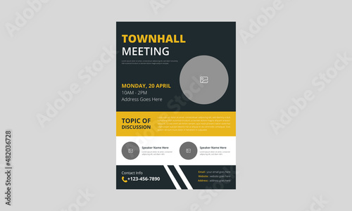 Canvastavla Town hall meeting flyer template design