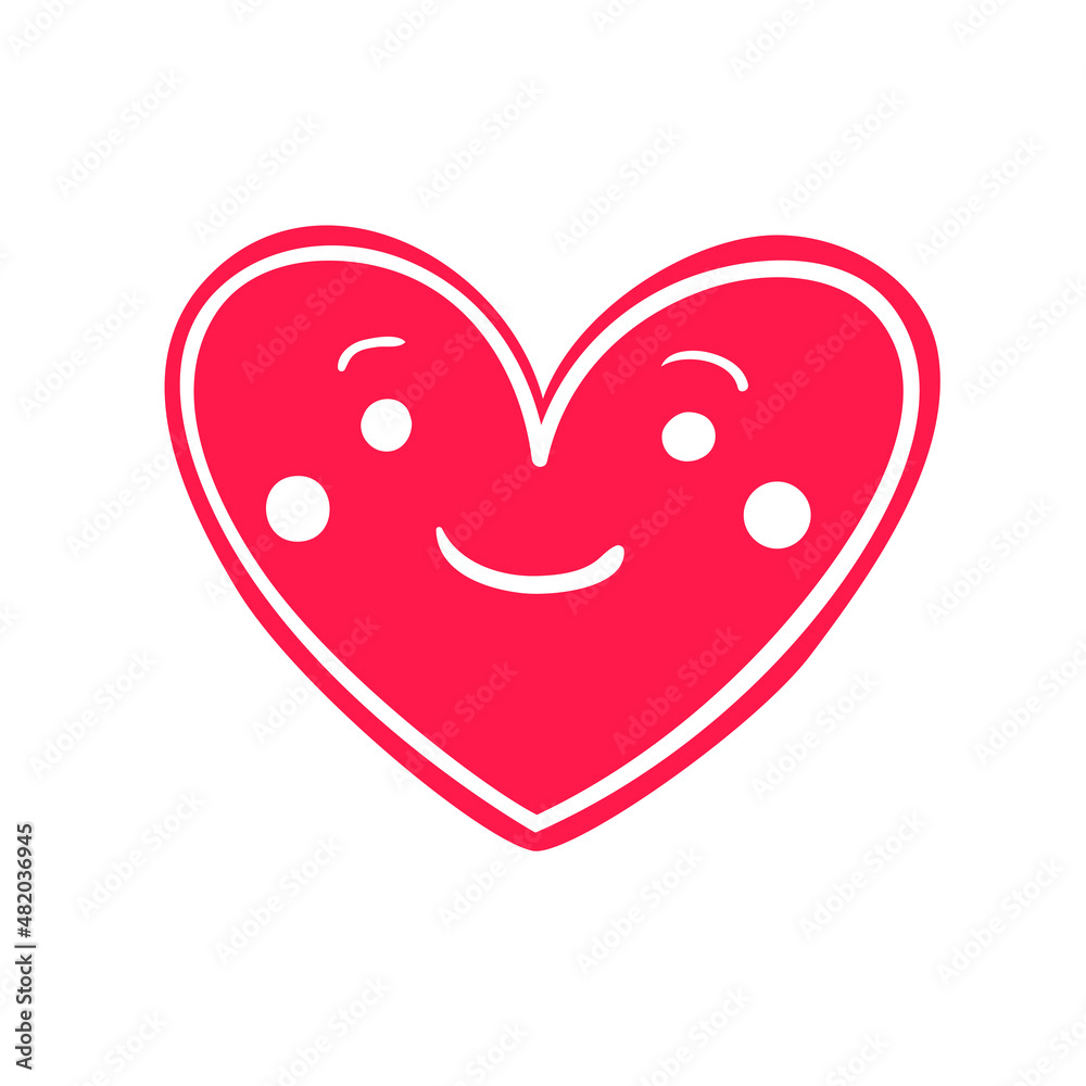 cheerful happy smiling face in the shape of a heart. vector image. cheerful happy smiling face in the shape of a heart. vector image.