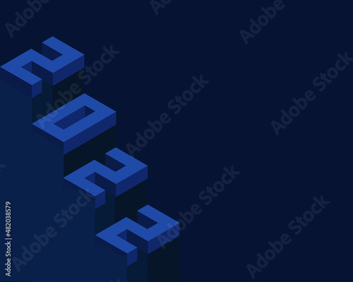 2022 Text 3D Isometric Font Design. 