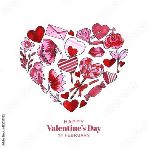 Happy valentine's day design in a romantic background photo