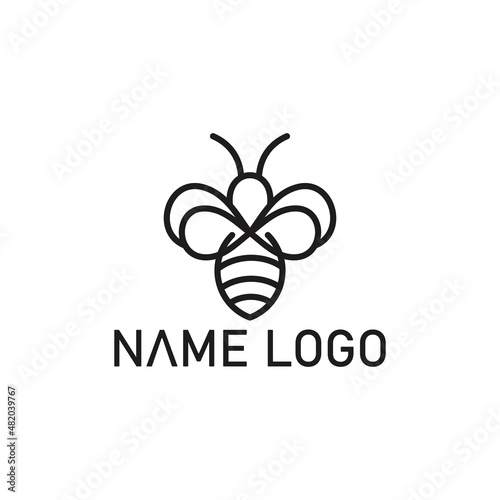 Bee logo concept line art design