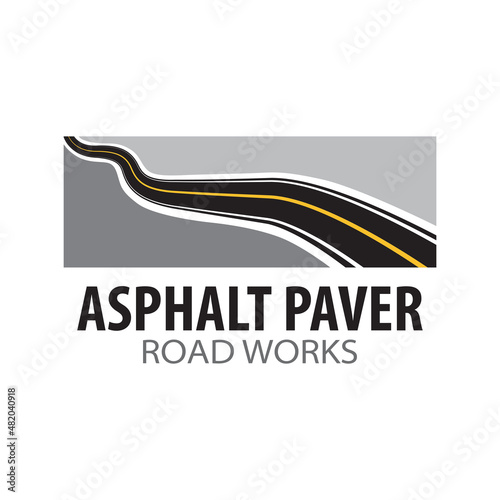 Vector logo of asphalt paver, road works