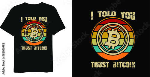 Vintage Bitcoin T-shirt Design  