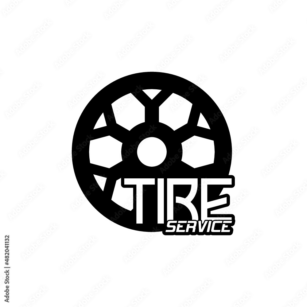 Tire Service Logo Design isolated on white background Tire Service Logo Design isolated on white background