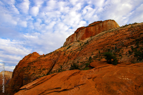 Red sandstone rock formations in the desert southwest