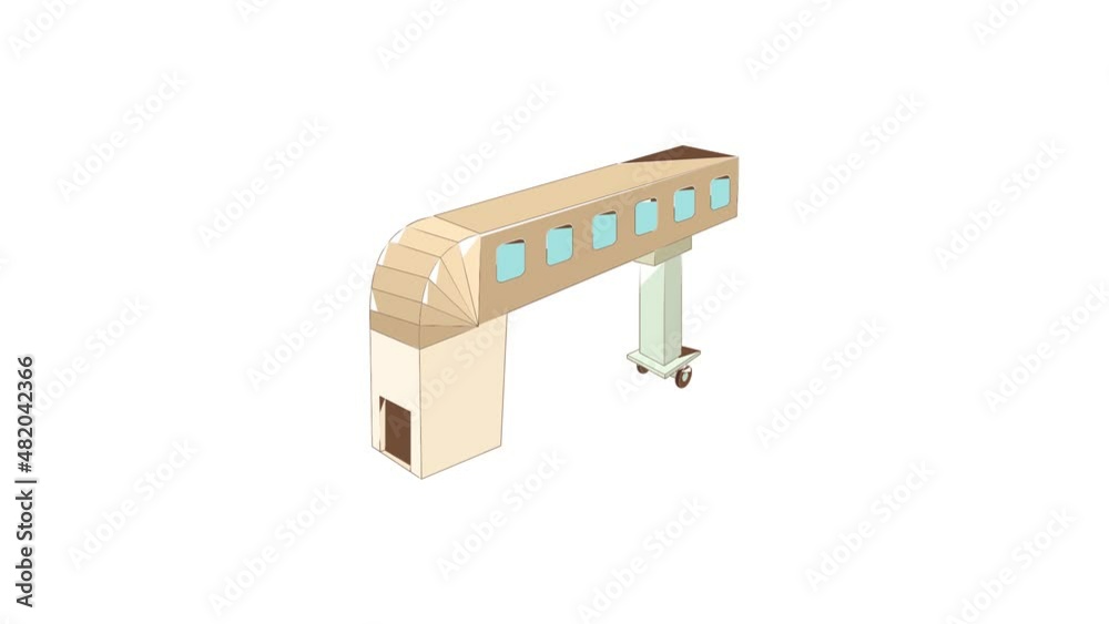 Jet bridge icon animation best cartoon object on white background Jet bridge icon animation best cartoon object on white background