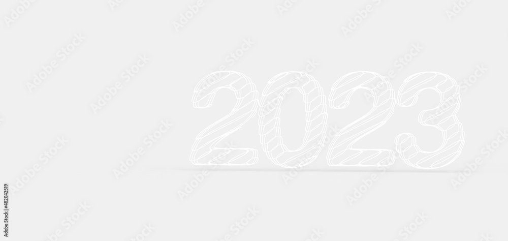 Happy New Year 2023. 3D illustration numbers isolated Happy New Year 2023. 3D illustration numbers isolated