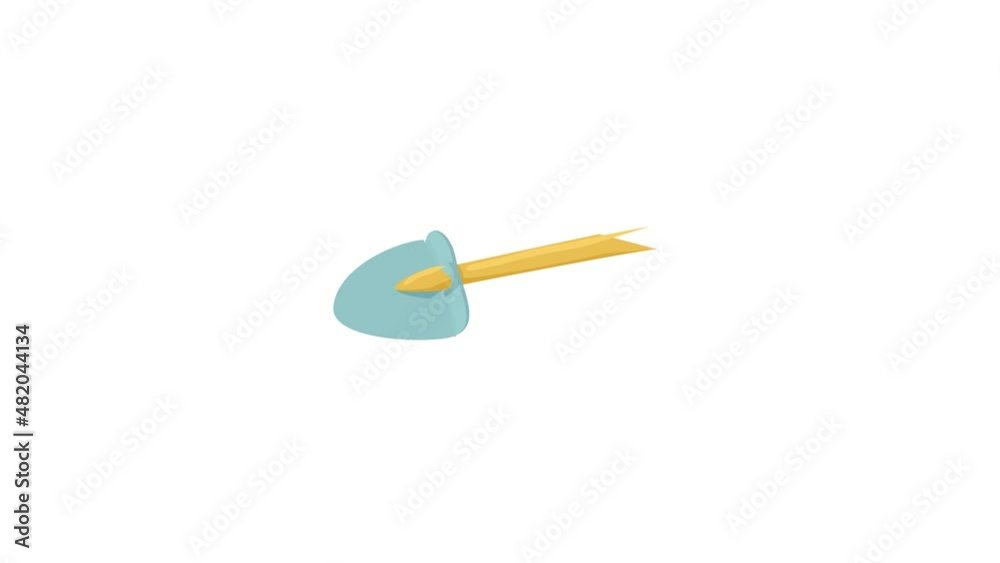 Shovel with wooden handle icon animation best cartoon object on white background Shovel with wooden handle icon animation best cartoon object on white background