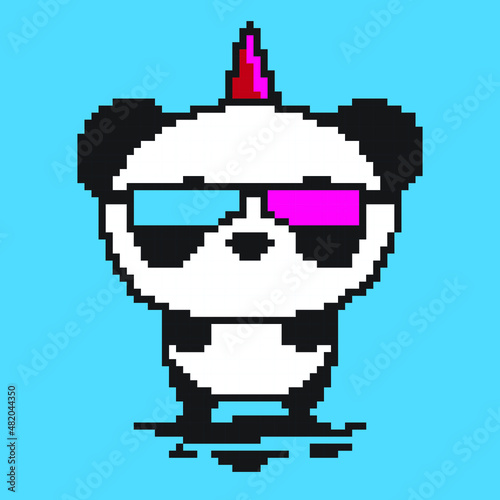 Pixel Art Panda animal character