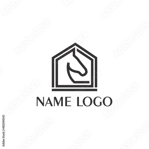 horse home logo design