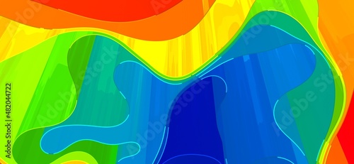 Modern colorful flow poster. Wave Liquid shape