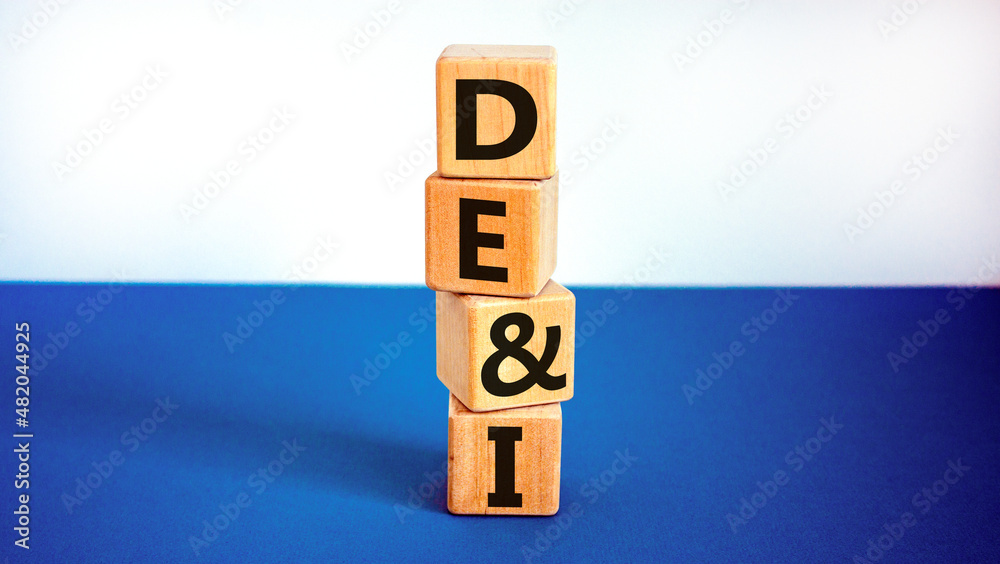DEI, Diversity, equity and inclusion symbol. Concept words DEI, diversity, equity and inclusion on wooden cubes on beautiful white background. Business, DEI, diversity, equity and inclusion concept. DEI, Diversity, equity and inclusion symbol. Concept words DEI, diversity, equity and inclusion on wooden cubes on beautiful white background. Business, DEI, diversity, equity and inclusion concept.