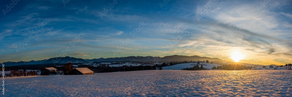 Schneelandschaft, Schnee, Winterlandschaft, Winter, Bayern, Schönberg, Rottenbuch, Oberbayern, Alpen