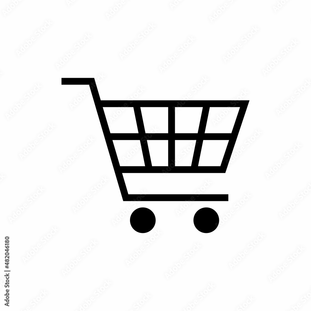 Recycle bin icon. Trolley for transporting purchases around store. Vector