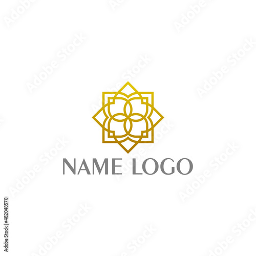 Artistic mandala jewelry logo design with flower ornament design logo
